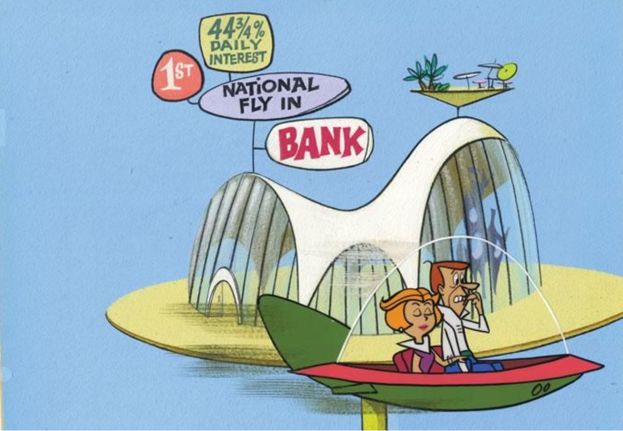 Business Person Riding a Rocket Ship Illustration