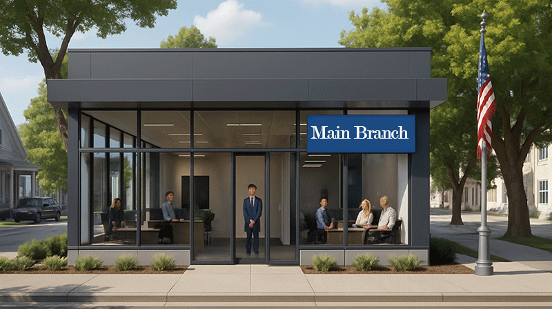 Illustration of Physical Branches for Banks and Credit Unions